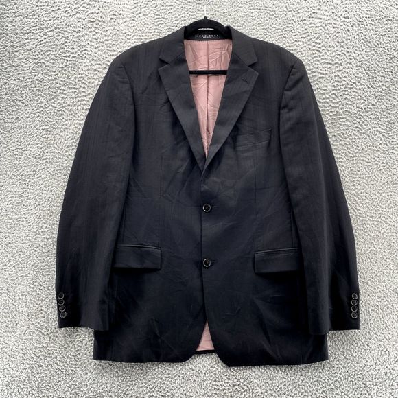 Hugo Boss Jacket 40 L Cashmere Pinstripe Union Made USA Sport Coat Blazer  Men's - Picture 1 of 16